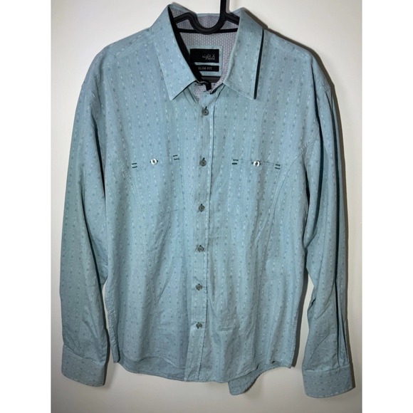 Eight X Premium Men's XL Long Sleeve Slim Fit Button-Up Shirt Geometric Pattern - Picture 6 of 16